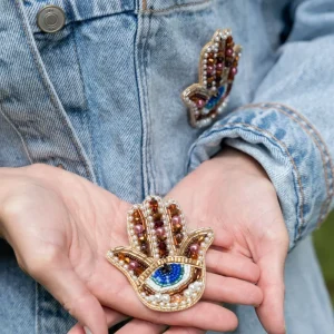 Broschenpaar: Hamsa